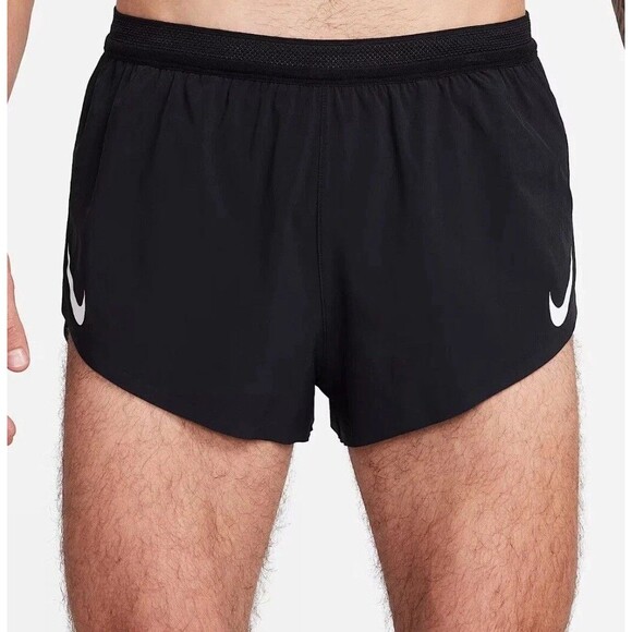 Nike Aeroswift 2’ Running Racing Shorts Black FN3349-010 marathon Men's Large - Picture 1 of 8